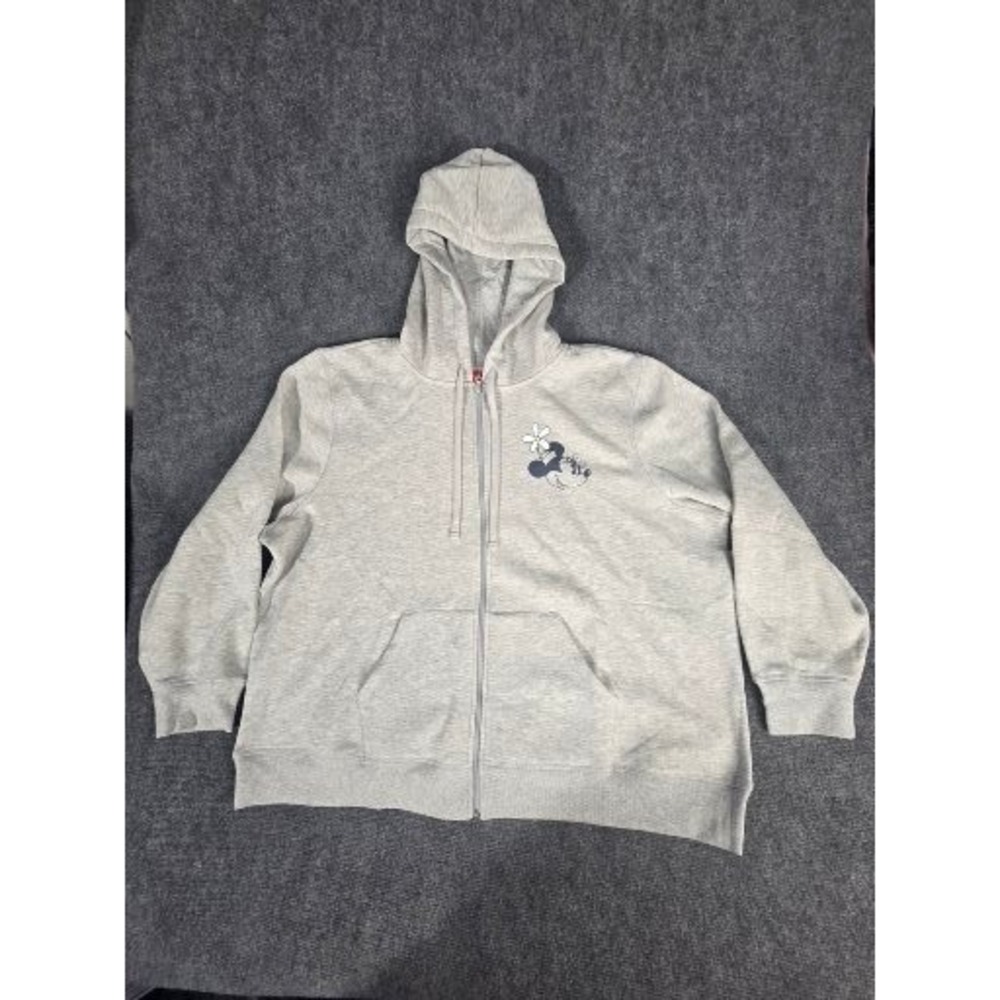Amazon Essentials Disney Minnie Mouse Zip Hoodie Heather Grey Plus Sz 3X Casual‎